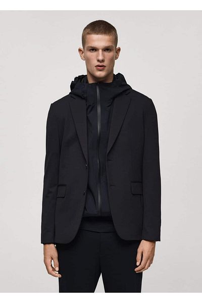 MANGO Man Anti-Wrinkle Blazer Jacket Made of Stretch Fabric