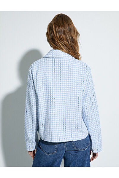 Koton Яке от туид с джобове с капаци и маншет с копчета