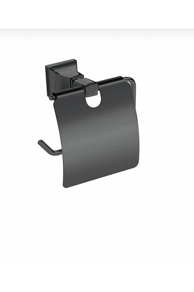 İSAOĞLU YAPI Salda Design Matte Black Brass Paper Holder - Toilet Roll Holder