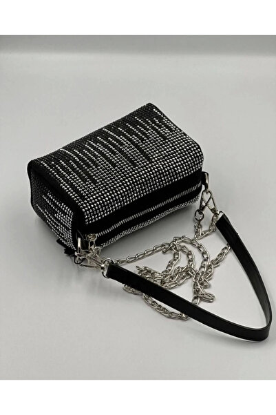Encool Black Mixed Crystal Stone Mini Size Chain Strap Stylish Women's Should...