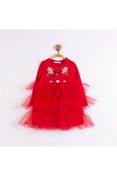 nk kids Nk-73604 New Year Dress with Deer Skirt and Tutu