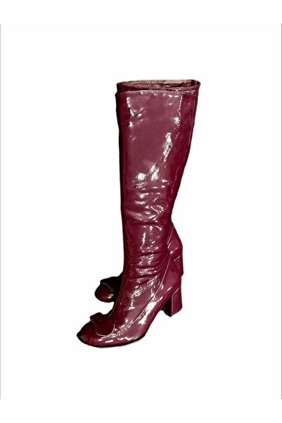 MaisonStanbul Hakiki Rugan Nar Çiçeği Çizme