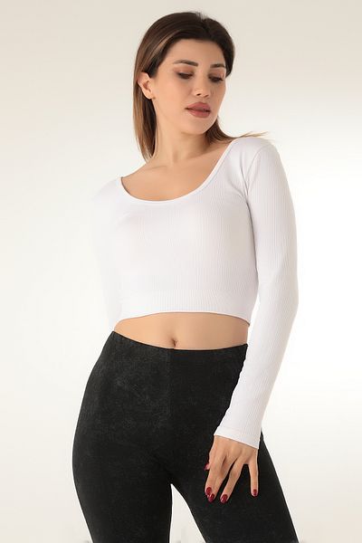Doremi Seamless Strapless Long Sleeve Ribbed Bustier