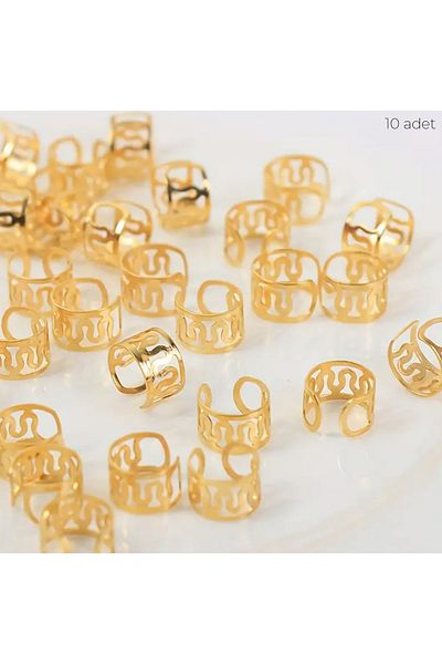 Happy Vibes Set of 10 Hair Earrings Gold Color - Stylish Look