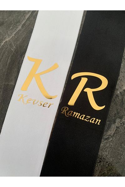İsabella Accessories Κορδέλα κοσμημάτων - Κορδέλα γάμου αρραβώνων Νυφική ​​κορδέλα γαμπρού Σατέν Μαύρη Λευκή Κορδέλα Κοσμήματα Κορδέλα