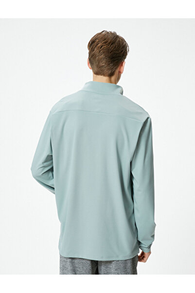Koton Sports Sweatshirt Half Zipper Stand Collar Long Sleeve