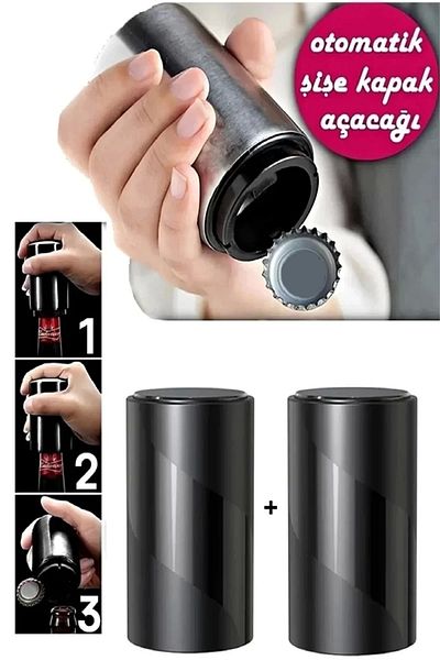 Rosemor 1 Piece Automatic Push Bottle Cap Opener Multi Functional