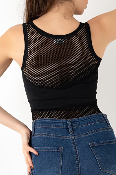 Miorre Women's Black Mesh T-Shirt