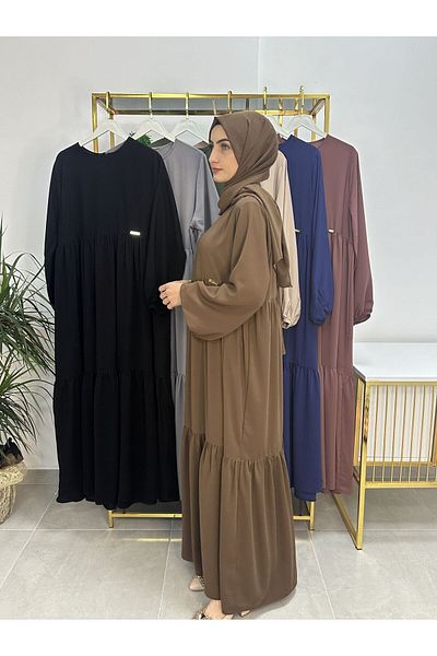erasra class Two Layers of Drawstring Dress and Shawl Suit. Hijab, Abaya (Suitable for Hajj and Umrah) Coffee