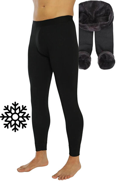 mrmpro Men's Thermal Underwear Black Fleece Inside Winter 6 Pieces