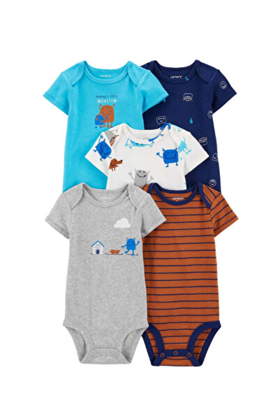 Carter's Layette Erkek Bebek 5'li Kısa Kollu Body 1Q124510