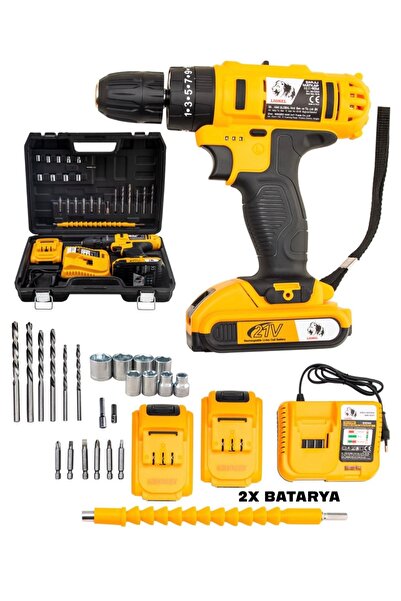 Melzohome 21 Volt çift batarya hızlı şarj şarjlı matkap