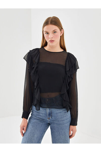 LC Waikiki Black Crew Neck Women's Blouse