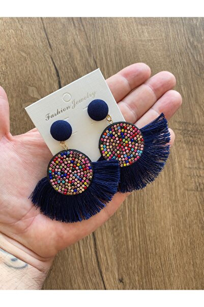 Store Colorful Beaded Boho Style Women's Earrings with Large Tassels