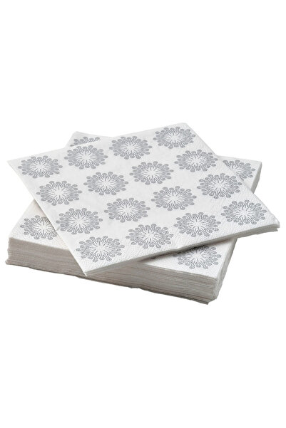 IKEA FRÖJDA desenli peçete beyaz-gri 33x33cm 30 adet