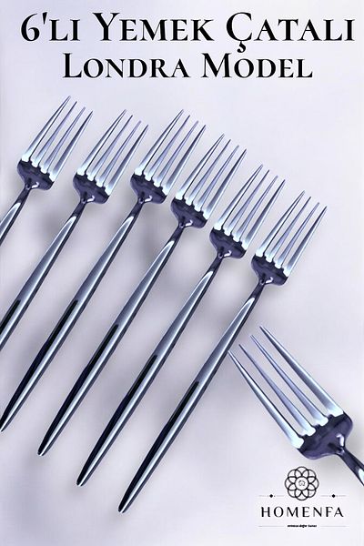 HOMENFA 6Pcs Luxury London Model Dinner Forks (Stainless Steel)
