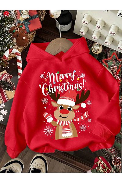 Vordevia Christmas Printed Oversize Sweatshirt