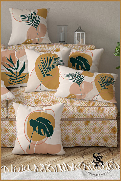 SasoHome Wild Leaves Tropical - (підходить для будь-якого крісла) 4-комплект цифрового друку чохлів для подушок