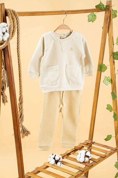 bombe Baby Kids Natural Cotton 2-Piece Set First I Trend Fashion Bottom Top Set