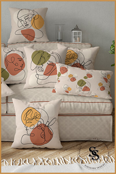 SasoHome Жіночий портрет, візерунок 4-х цифрових друкованих чохлів для подушок