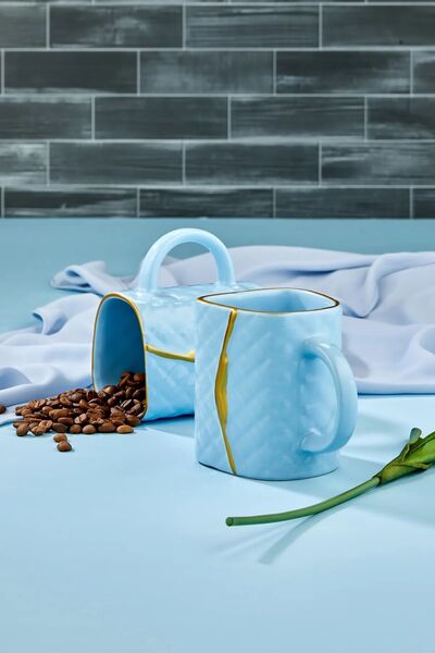 Genel Markalar Çanta Şeklinde Lüx Seramik Gold Varaklı Tekli Kupa, Mug, Kupa Takımı, Nescafe Fincanı