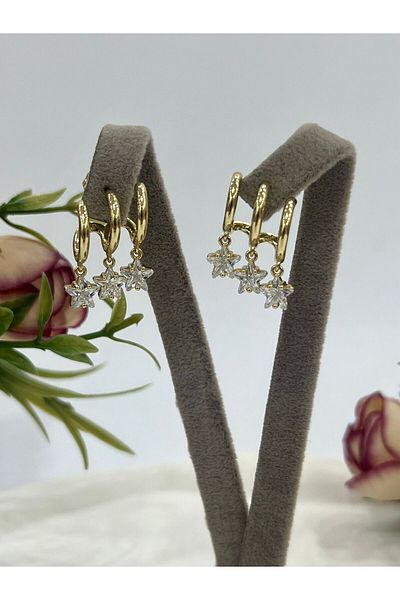 XUPING JEWELRY Triple Appearance Steel Earrings with Star Stone