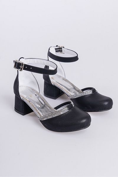 KATEYLER Pantofi de seară pentru fete cu detaliu de piatră neagră