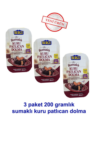 BURCU kuru patlıcan dolma 200 gramlık 3 adet