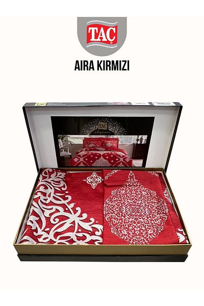 Taç Aira Red Deluxe Satin Double Duvet Cover Set