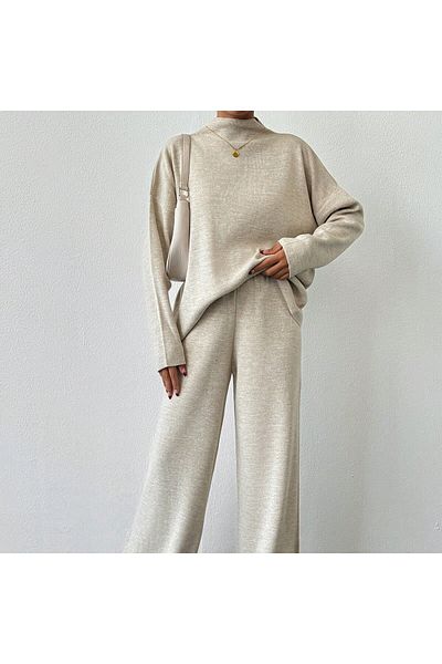 Shineofb Women's Knitwear Stylish Comfortable Daily Sports Set