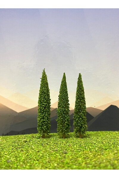 Handmade 50 Adet 40 Mm Leylandı Çam Maket Ağaç