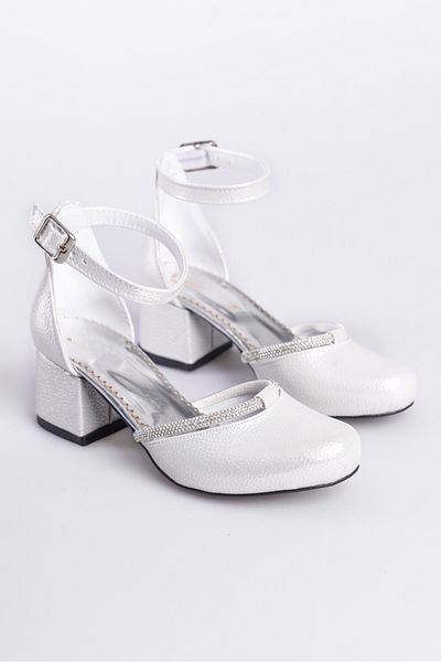 KATEYLER Pantofi de seară pentru fete cu detaliu de piatră argintie