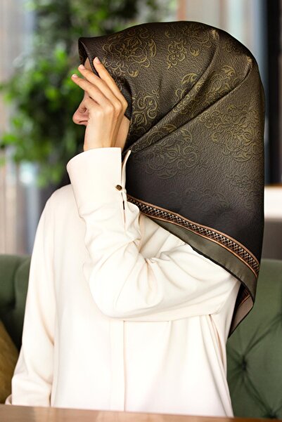 Vissona 100% Twill Barok Με σχέδιο Χακί Πράσινο Χρώμα 90x90 Σχήμα ραφής κασκό...