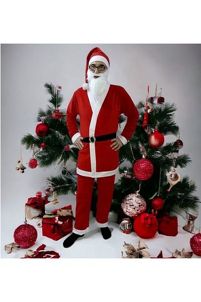 KOSTÜMCE Fleece Adult Santa Claus Costume