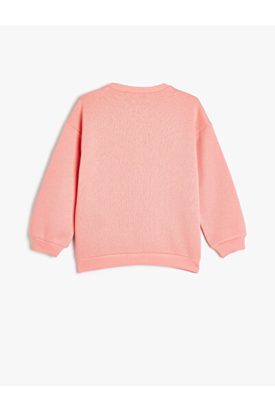 Koton Sweatshirt Unicorn Baskılı Uzun Kollu Bisiklet Yaka Pamuk Karışımlı Şardonlu