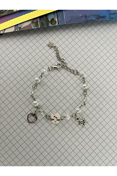 Capella Hello Kitty incili kalpli yıldızlı fairycore bileklik