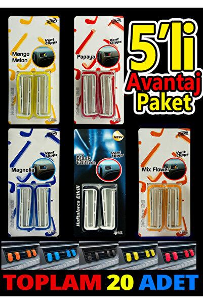 Meys 20 Adet Klips, Havalandırma Kokusu, Araba Kokusu 5 Paket 5 Renk 5 Farklı...