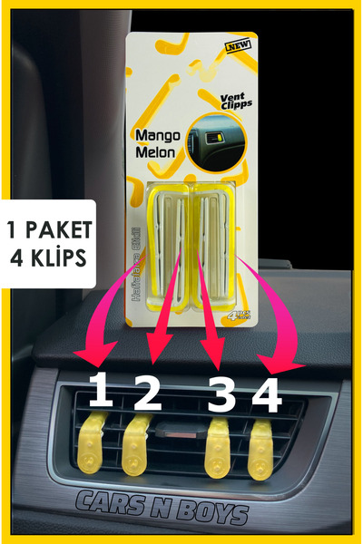 Meys 20 Adet Klips, Havalandırma Kokusu, Araba Kokusu 5 Paket 5 Renk 5 Farklı Koku