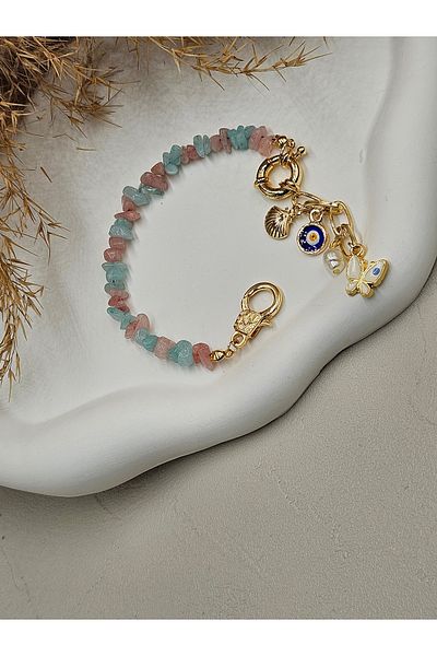 AURA Natural Stone Bracelet with Morganite Stone