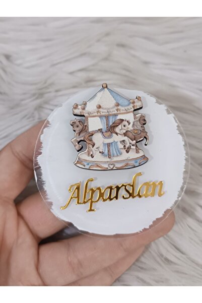 Doğrukan Hediyelik Mavi atlı karınca pleksi magnet yenidoğan doğum günü mevlü...