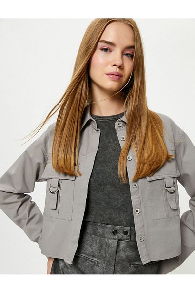 Koton Shirt Jacket Flap Pocket Cotton