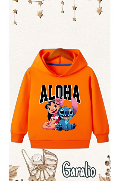 Garalio Aloha Stitch Printed Hooded Children's Sweatshirt