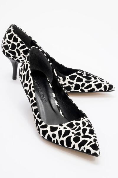 Ccway Stiletto de damă cu model zebră - vârf ascuțit