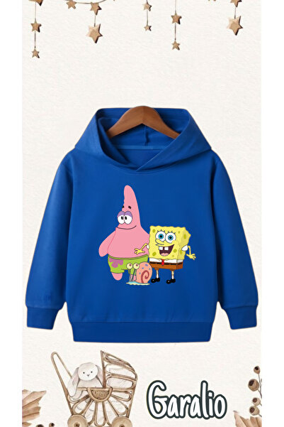 Garalio سويت شيرت بغطاء للرأس مطبوع عليه سبونج بوب للأطفال