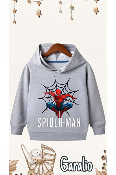 Garalio سويت شيرت بغطاء للرأس مطبوع عليه SPIDER MAN للأطفال