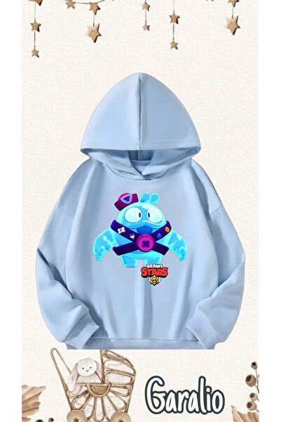 Garalio BRAWN STARS SQUEAK ПЕЧАТАНА ДЕТСКА СУИТШОРТКА С КАПЮШОН
