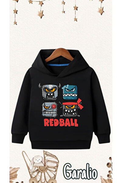 Garalio RED BALL BASKILI KAPÜŞONLU ÇOCUK SWEATSHİRT