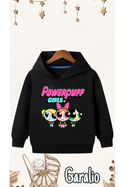 Garalio سويت شيرت بقلنسوة مطبوع للأطفال من POWERPUFF GIRL