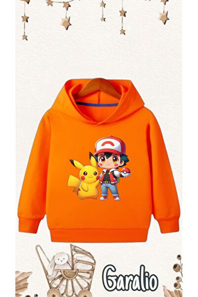 Garalio Pikachu Printed Hooded Children's Sweatshirt