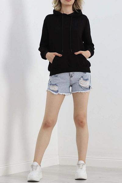 Tolex Fashion Sweat cu buzunar cangur negru - 3301.105.